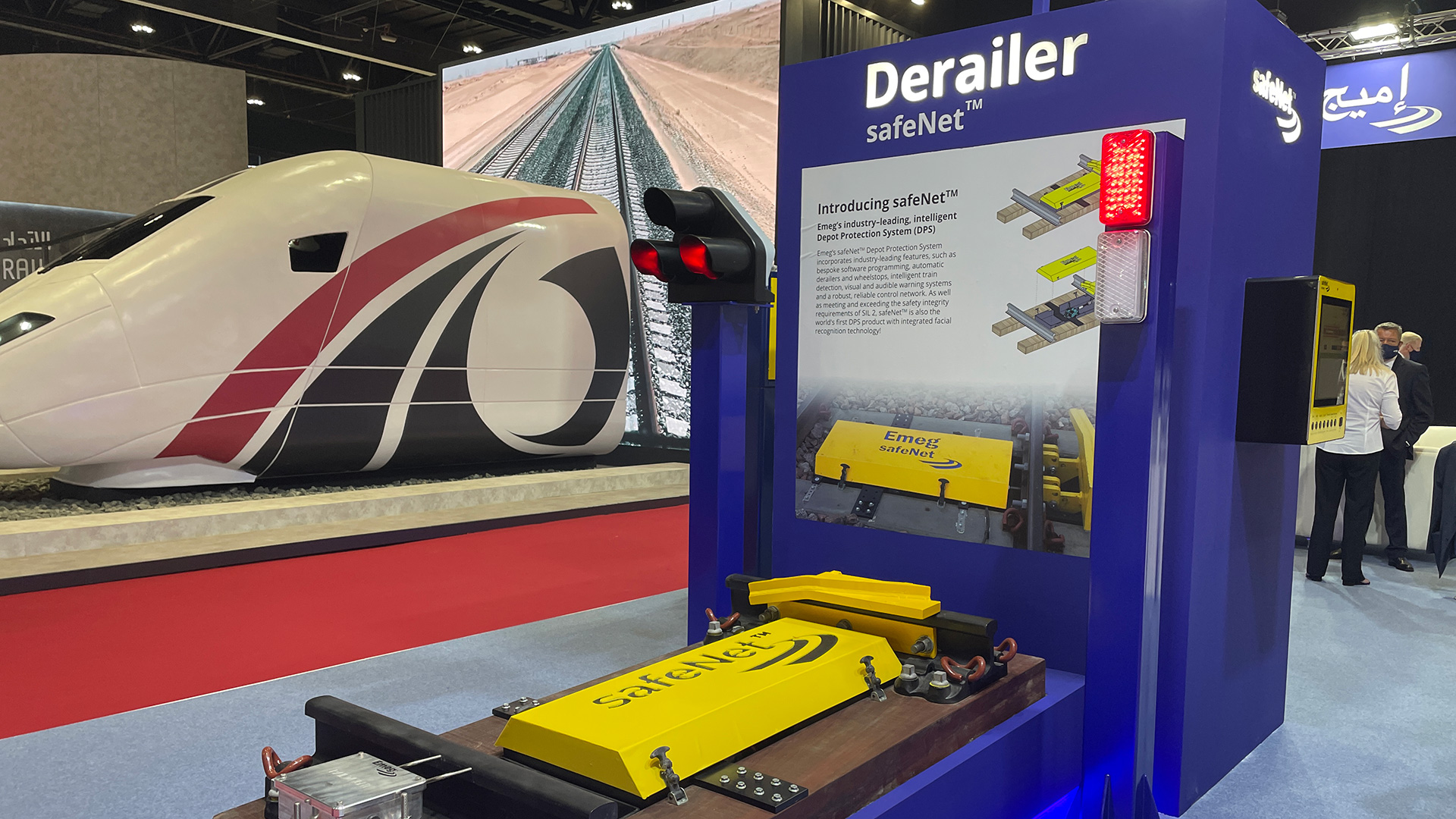 safeNet on Emeg stand at Middle East Rail 2022 in Abu Dhabi