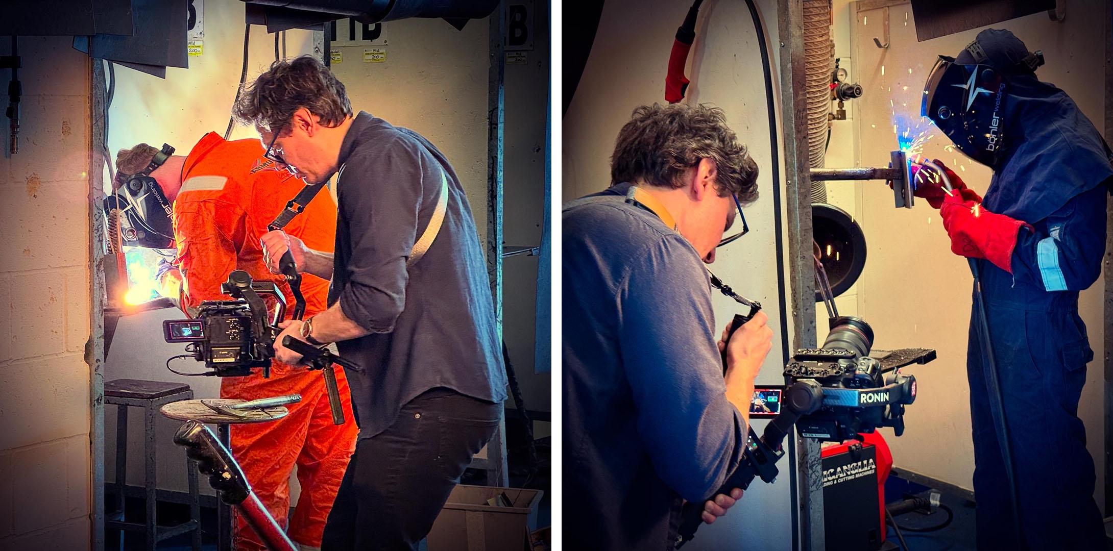 Young SZC video production BTS welding stills