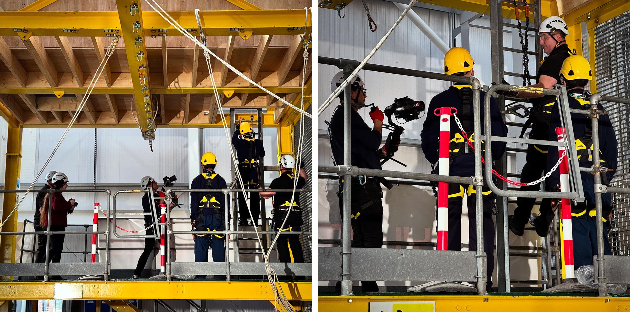 Young SZC video production BTS photos – working at height