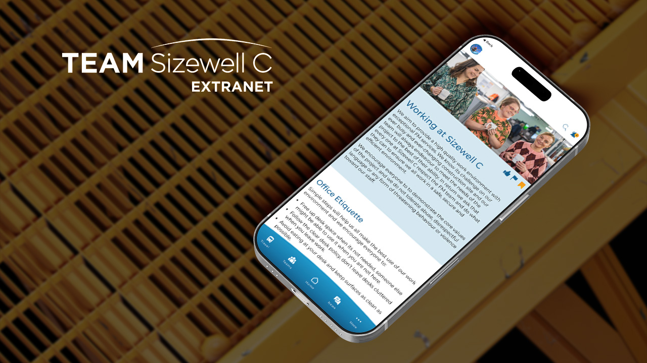 Team Sizewell C extranet design and build banner
